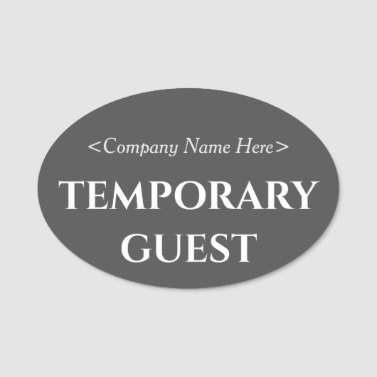 Geavanceerde naamtag voor "TIJDELIJKE GAST" Naamplaatje (Voorkant)
