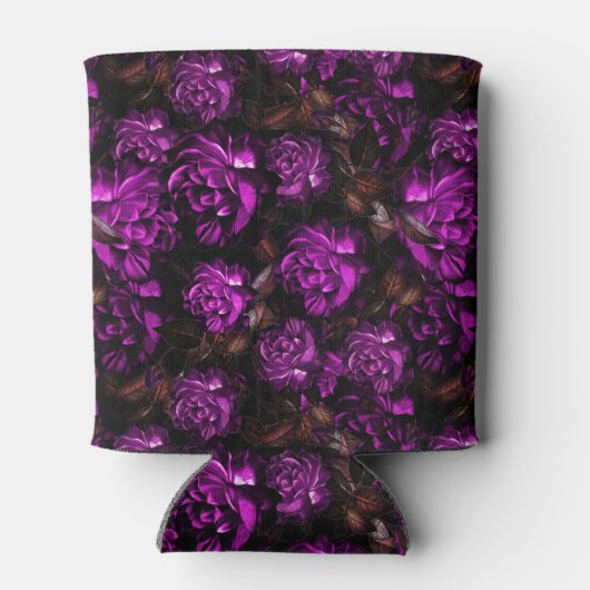 Geavanceerde paarse bloemen blikjeskoeler (Achterkant)