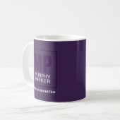 Geavanceerde Paarse Business Monogram Logo Coffee Koffiemok (Voorkant links)