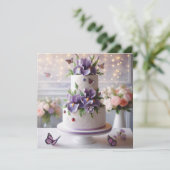 GEAVANCEERDE PAARSE IRIS THEMA VERJAARDAGSTAART KAART (Staand voorkant)