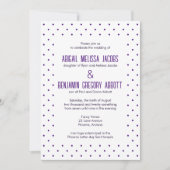 Geavanceerde Paarse & witte polka-dot receptie Kaart (Voorkant)