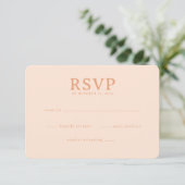 Geavanceerde Perzik RSVP Kaart (Staand voorkant)