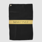 Geavanceerde presentatie | Faux goud & zwart Golfhanddoek (Voorkant)