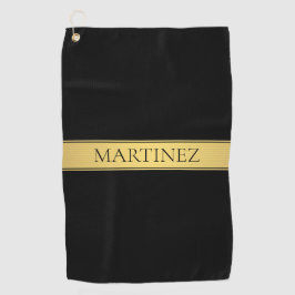 Geavanceerde presentatie | Faux goud & zwart Golfhanddoek