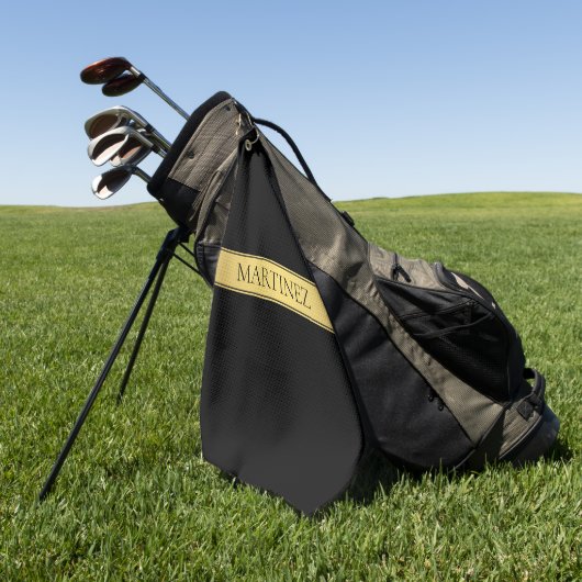Geavanceerde presentatie | Faux goud & zwart Golfhanddoek (Groen)