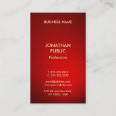 Geavanceerde professionele rode damast gouden naam visitekaartje (Achterkant)