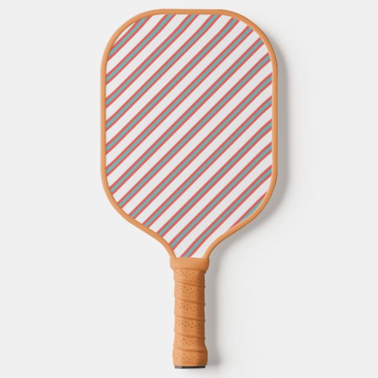 Geavanceerde rode, blauwe en witte diagonaal gestr pickleball paddle (Voorkant)