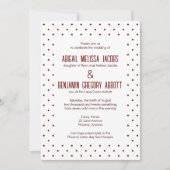 Geavanceerde rood & wit polka-dot receptie kaart (Voorkant)