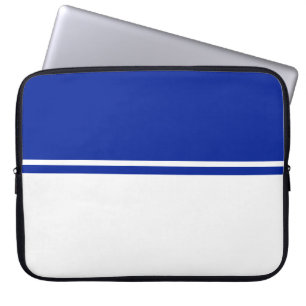 Geavanceerde Royal Blue Color Block Stripes Laptop Sleeve