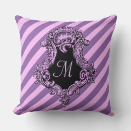 Geavanceerde roze strepe monogrammed kussen