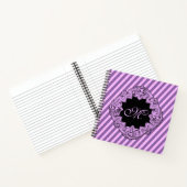 Geavanceerde roze strepe monogrammed notitieboek (Binnen)