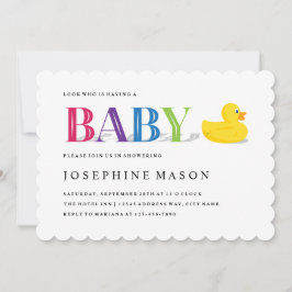 Geavanceerde Rubber Duck Rainbow-Baby shower Kaart