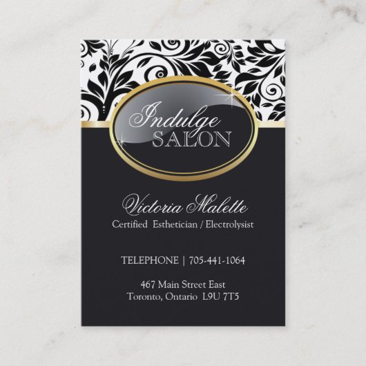 Geavanceerde Salon Business Card-template Visitekaartje (Voorkant)