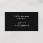 Geavanceerde scriptkalligrafie minimaal zwart visitekaartje (Achterkant)