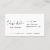 Geavanceerde scriptkalligrafie minimaal zwart visitekaartje (Achterkant)