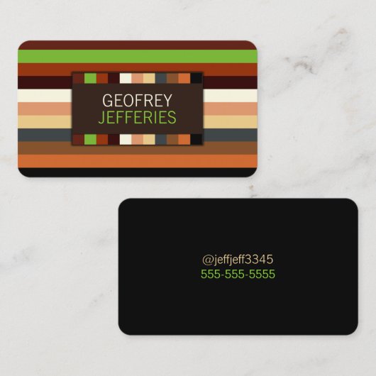 Geavanceerde Stripes Pattern Visitekaartje (Voorkant / Achterkant)