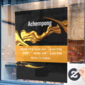 Geavanceerde Studio Signage: Achempong Gold Wave Raamsticker (Cafe Raam)