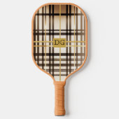 Geavanceerde Taupe en Gouden Monogram Pickleball Paddle (Voorkant)