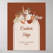 Geavanceerde Terracotta Pampas Salie Boho Bloemstu Poster (Voorkant)