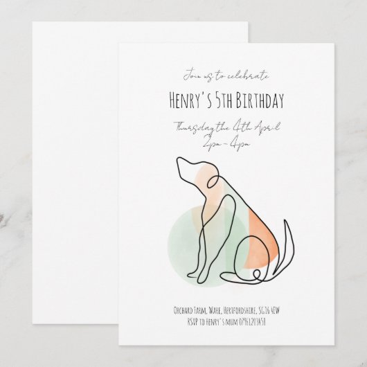 Geavanceerde uitnodiging voor verjaardagsdag van t (Voorkant / Achterkant)