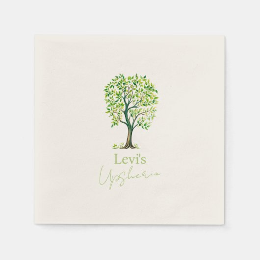 Geavanceerde waterverf boom Upsherin Upshernish Servet (Voorkant)