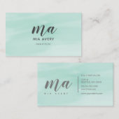 Geavanceerde waterverf-munt eenvoudig visitekaartje (Voorkant / Achterkant)