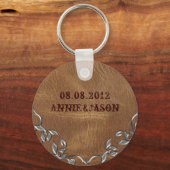 Geavanceerde Westerne lederen bruiloft Sleutelhanger (Voorkant)