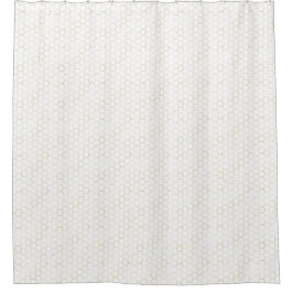 Geavanceerde White Gold Hexagon Beehive Pattern Douchegordijn