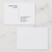 Geavanceerde Wit-Visitekaartje van de Manager met  Visitekaartje (Voorkant / Achterkant)