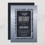 Geavanceerde Zilver- en Grijze 70e verjaardag Kaart (Voorkant / Achterkant)
