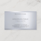 Geavanceerde zilveren Sjabloon Modern Monogrammed Visitekaartje (Achterkant)