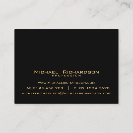 Geavanceerde zwart goud mannelijk visitekaartje (Achterkant)