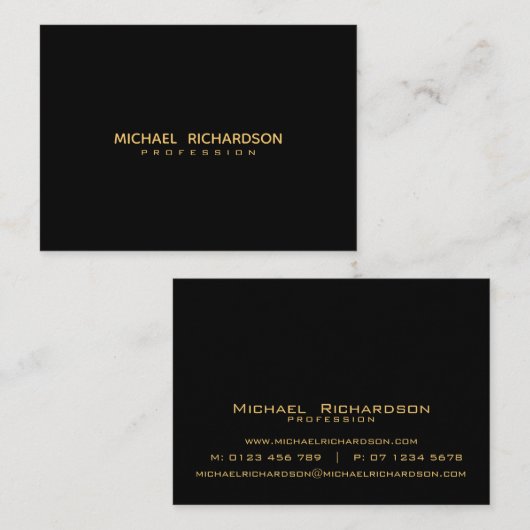 Geavanceerde zwart goud mannelijk visitekaartje (Voorkant / Achterkant)