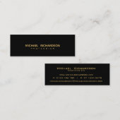 Geavanceerde zwart goud mannelijke slanke lijn mini visitekaartje (Voorkant / Achterkant)