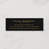 Geavanceerde zwart goud mannelijke slanke lijn mini visitekaartje (Achterkant)