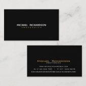 Geavanceerde zwart goud wit professional visitekaartje (Voorkant / Achterkant)