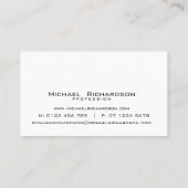 Geavanceerde zwart goud wit stijlvol visitekaartje (Achterkant)