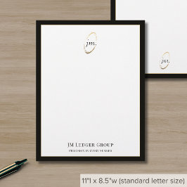 Geavanceerde zwart gouden Monogram Initialen Logo Briefhoofd