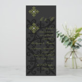 Geavanceerde zwart-groene verlovingsfeest kaart (Staand voorkant)