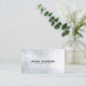 Geavanceerde zwart op zilver staal unisex visitekaartje (Staand voorkant)