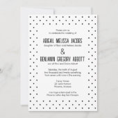 Geavanceerde zwart-wit polka-dot receptie kaart (Voorkant)