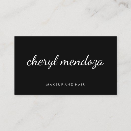 Geavanceerde zwarte cursieve tekst visitekaartje (Voorkant)