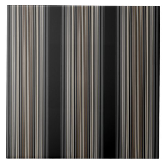 Geavanceerde zwarte en bruine strepe Tegel Tegeltje (Voorkant)