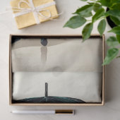 Geavanceerde zwarte kat met blauwgroen paraplu tissuepapier (Geschenk)