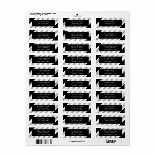 Geavanceerde zwarte witte pin Stripes, speciaal ge Etiket (Full Sheet)