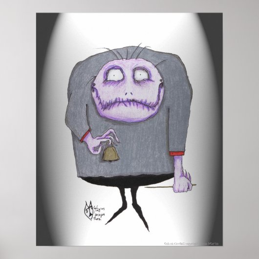 Geb- Koe Bell Player Art Poster van Tricia Martin (Voorkant)