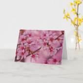 Gebaad in de Roze Japanse Bloesems van de Kers Kaart (Gele Bloem)