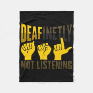 Gebaar met de hand voor ASL Doof Gehoorverlies Bew Fleece Deken
