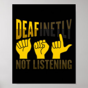 Gebaar met de hand voor ASL Doof Gehoorverlies Bew Poster