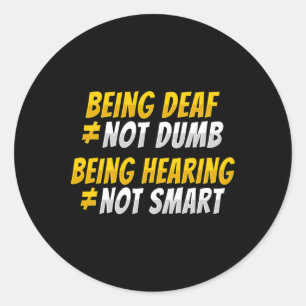 Gebaar met de hand voor ASL Doof Gehoorverlies Bew Ronde Sticker